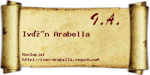Iván Arabella névjegykártya